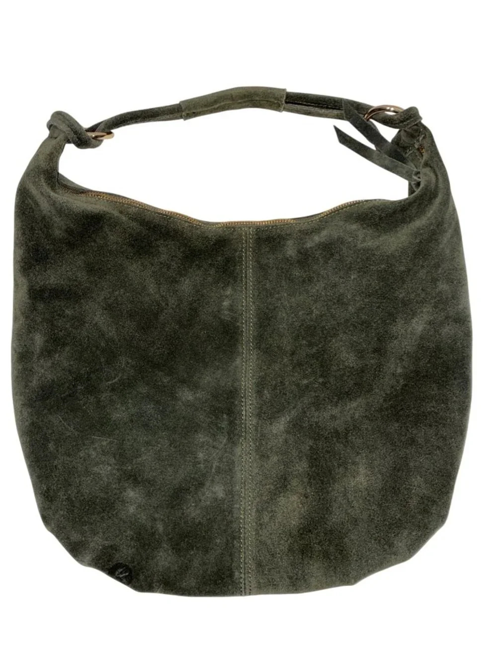 Marlon Forest Green Suede Hobo Shoulder Bag Genuine Leather Made In Italy luxury